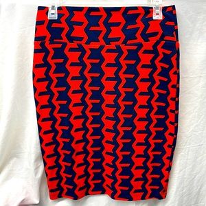 Lala roe spandex stretchy knee length skirt ladies sz M